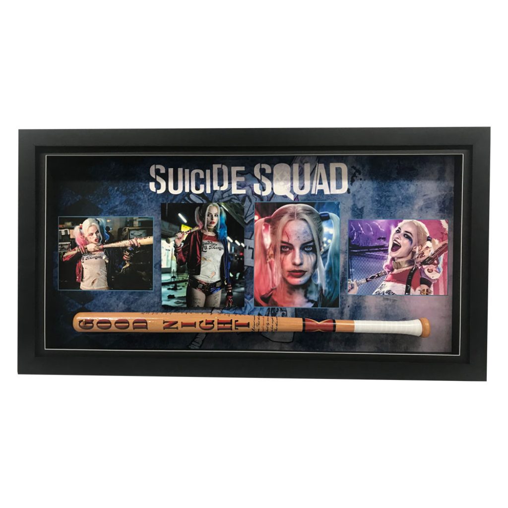 Movies - Margot Robbie - Suicide Squad Harley Quinn – Hand Signed & Framed Photograph With Goodnight Bat - S1 | Squad-Bat-1-1.jpg