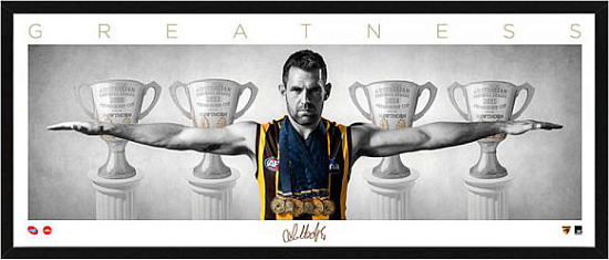 Hawthorn Hawks – Luke Hodge - Framed Mini Wings Lithograph - S1